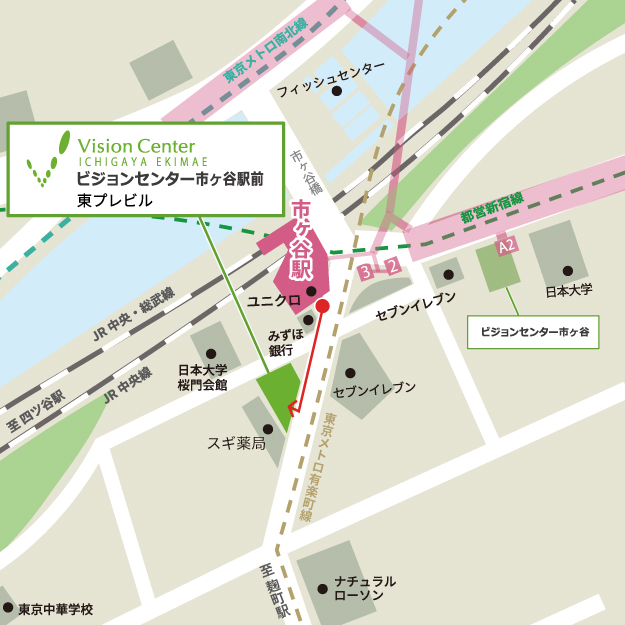 ビジョンセンター市ヶ谷駅前 地図