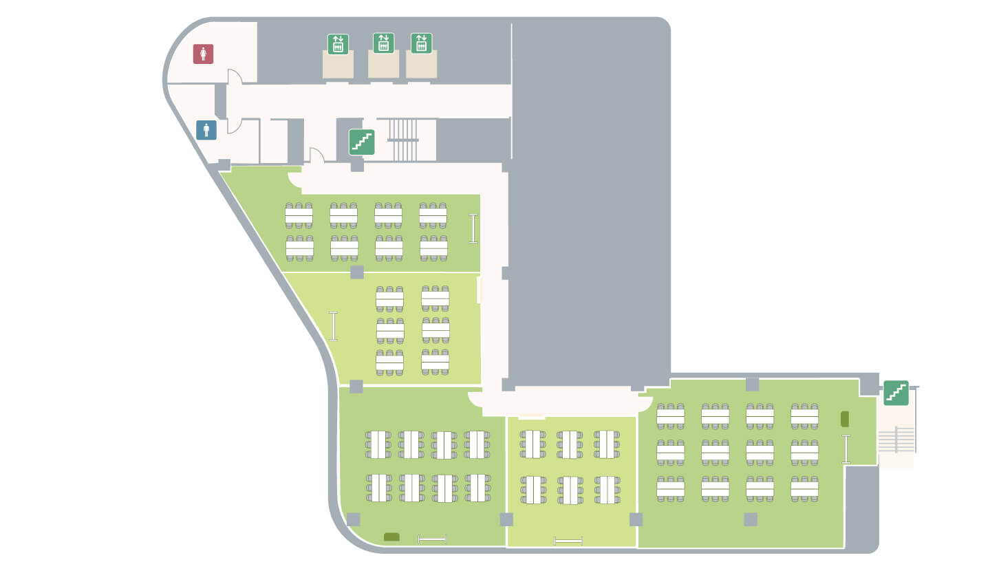 東京駅前の貸し会議室（I字島形式）