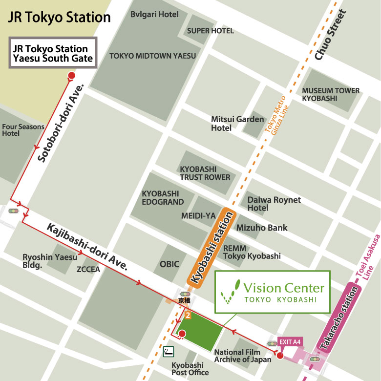 ビジョンセンター東京 京橋 地図 英語版